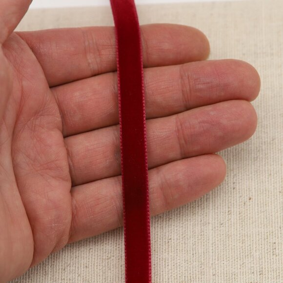 Velvet Choker Red Swiss velvet Adjustable Necklace red Chokers (#51) - Picture 6 of 12